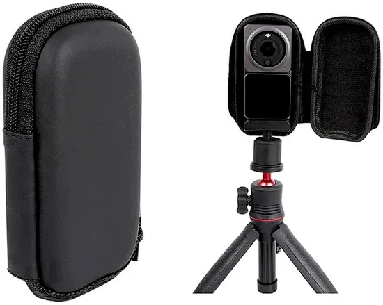 The hard shell bag is for DJI Action 2 Dual-Screen Combo or Action 2 Power Combo,It can protect the camera from scratches, dust, scrapes, and normal signs of wear etc. Made of PU leather, durable and lightweight,waterproof rate reaches IP54.
